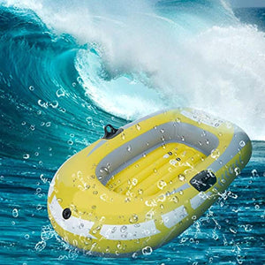 Inflatable Boat,Yellow PVC 1-Person Rowing Air Boat Fishing Drifting Diving Tool - EK CHIC HOME