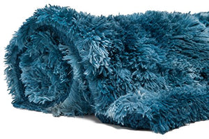 Fur Sherpa Throw Blanket | Color Variation Marble Print  (50" x 65") - EK CHIC HOME