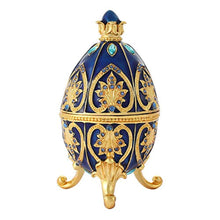 Load image into Gallery viewer, Hand Painted Faberge Egg Style Enamel Hinged Jewelry Trinket Box - EK CHIC HOME