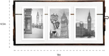 Load image into Gallery viewer, 3-Photo Vintage Style Glass and Metal Floating Picture Frame - EK CHIC HOME