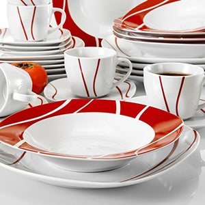 30-Piece Porcelain Dinnerware Set for 6 Person - EK CHIC HOME
