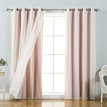 Load image into Gallery viewer, Mix &amp; Match Tulle Sheer Lace &amp; Blackout Curtain Set  52&quot;W X 96&quot;L - (2 Curtains and 2 Sheer curtains) - EK CHIC HOME