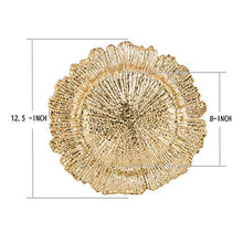 Load image into Gallery viewer, Round 13 Inch Plastic Charger Plates with Eletroplating Finish (12, Reef Gold) - EK CHIC HOME