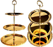 Load image into Gallery viewer, (Pack of 2) Three Tiered Iron Gold Serving Stand Serving Tray For Parties - EK CHIC HOME