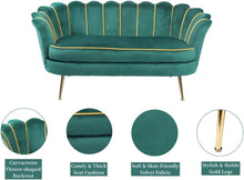 Load image into Gallery viewer, Velvet Loveseat Sofa with Gold Legs, Modern Club 2-Seater - EK CHIC HOME