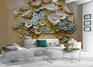 Wall Mural 3D Wallpaper Embossed Simple Vase Flower Arrangement Chrysanthemum - EK CHIC HOME