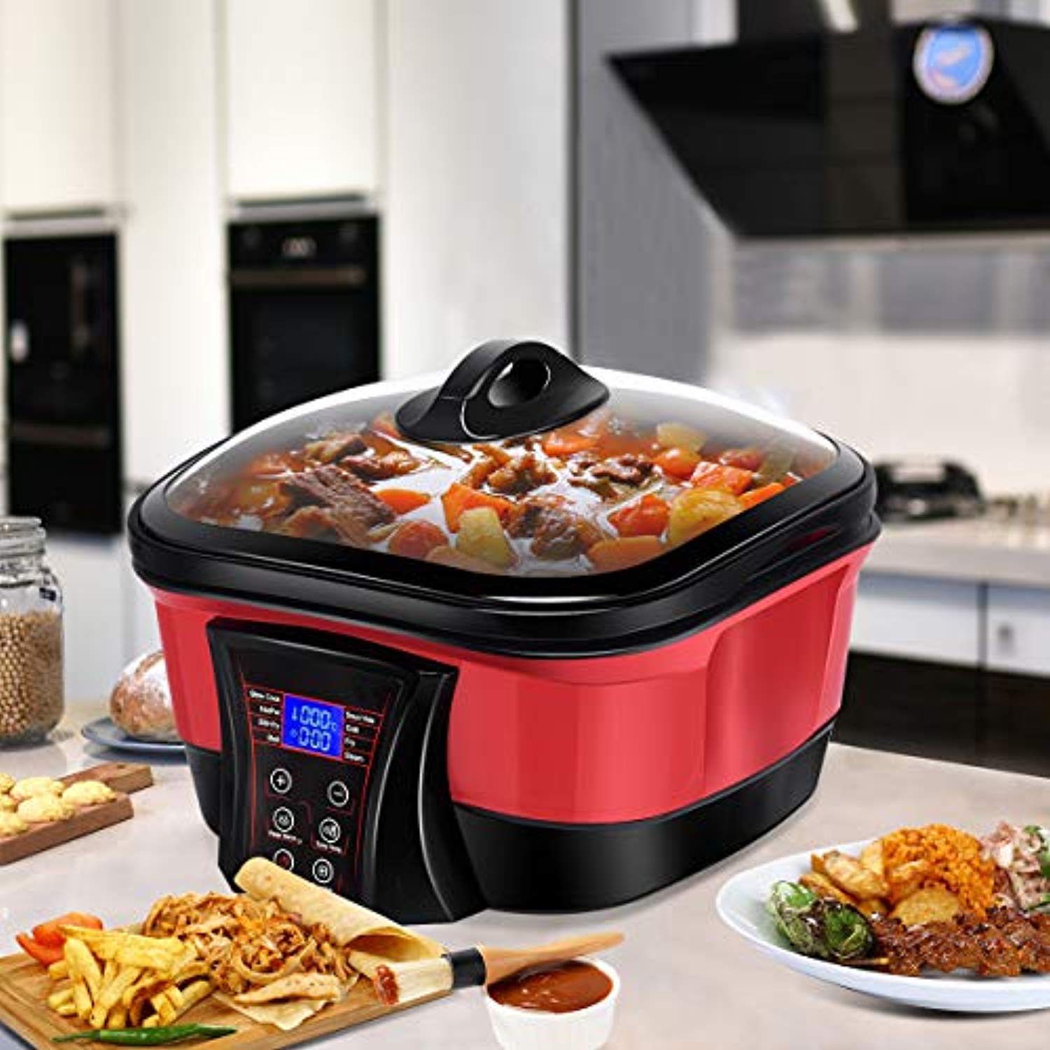 8 in 1 Multi Cooker Programmable Multiple Cooking Options w/ Non-stick