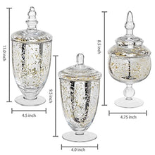 Load image into Gallery viewer, Decorative Mercury Silver Glass Apothecary Jars 3 Piece Set - EK CHIC HOME