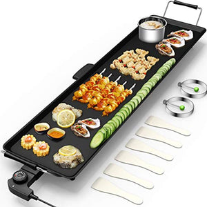35" Electric Teppanyaki Table Top Grill Griddle BBQ Barbecue Nonstick - EK CHIC HOME