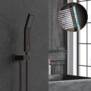 16 Inches Oil Rubbed Bronze Shower Faucets Sets Complete Bathroom Rain Mixer Shower System - EK CHIC HOME