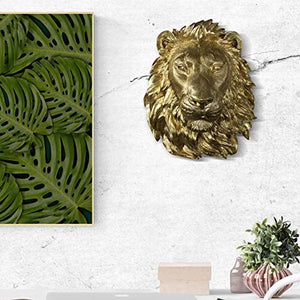 Wall Large Gold Lion Head 17" - Handmade Farmhouse Decor - EK CHIC HOME