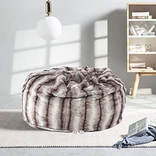 Load image into Gallery viewer, Faux Fur Bean Bag Chair Luxury and Comfy Big Beanless Bag Sponge Filling, 3 ft, - EK CHIC HOME