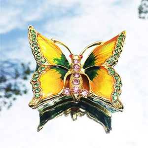 Butterfly Trinket Box Bejeweled Animal Figurine Collectible Ring Holder with Gift Box - EK CHIC HOME
