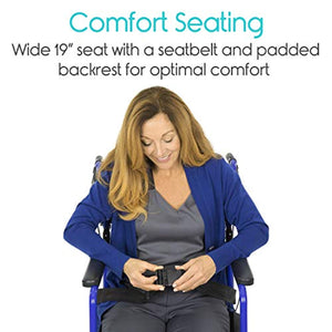 Folding Transport Wheelchair - Aluminum Chair with Hand Brake - EK CHIC HOME
