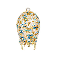 Load image into Gallery viewer, Hand Painted Enameled Faberge Egg Style Decorative Hinged Jewelry Trinket Box - EK CHIC HOME