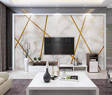 Load image into Gallery viewer, Wall Mural 3D Wallpaper Gold Line Geometric Texture Stone Pattern - EK CHIC HOME