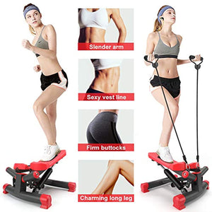 Stepper with Resistance Bands Fitness Equipment for Indoor - EK CHIC HOME