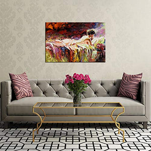 Modern Abstract Woman Canvas Painting Wall Art Nude - EK CHIC HOME