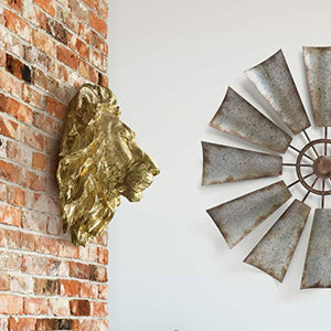 Wall Large Gold Lion Head 17" - Handmade Farmhouse Decor - EK CHIC HOME