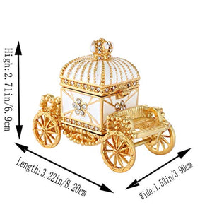 Decorative Enameled Royal Carriage Style Hinged Trinket Box - EK CHIC HOME