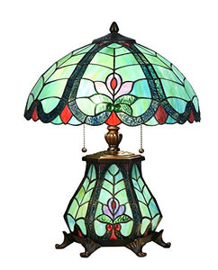 Tiffany Style Table Lamp 16-Inch Shade with Lighted Base - EK CHIC HOME