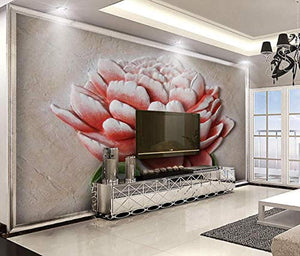 Wall Mural 3D Wallpaper Embossed Minimalist Red FlowersWall Decoration Art - EK CHIC HOME