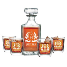 Load image into Gallery viewer, Custom Engraved Groomsmen Gifts - Whiskey Decanter Set and 4 Glasses Gifts Set - EK CHIC HOME