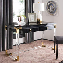 Load image into Gallery viewer, Couture Home Office Glam-Black and Clear Acrylic 2-drawer Desk - EK CHIC HOME