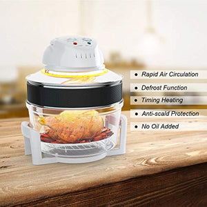 Infrared Halogen Convection Oven with Stainless Steel Extender Ring - EK CHIC HOME