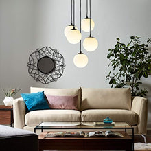 Load image into Gallery viewer, Eclipse 5-Globe Hanging Chandelier, 48&quot;H, Black Metal, Glass Globes - EK CHIC HOME