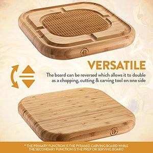Premium Bamboo Carving Board with Deep Juice Groove (13.5" X 13.5") - EK CHIC HOME
