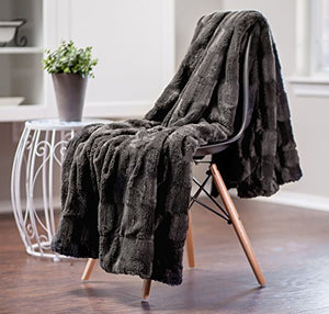 Fur Elegant Rectangular Embossed Throw Blanket (50" x 65") - EK CHIC HOME