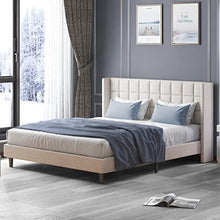 Load image into Gallery viewer, King Platform Bed Frame with Wingback Headboard, - EK CHIC HOME