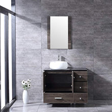 Load image into Gallery viewer, 36” Bathroom PLY Wood Vanity Cabinet Top Ceramic Vessel Sink Faucet Drain Combo with Mirror Vanities Set - EK CHIC HOME