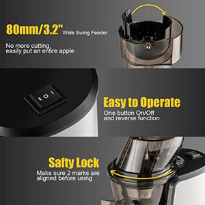 Stainless Steel Juicer Extractor with Cold Press Masticating Squeezer Technology - EK CHIC HOME