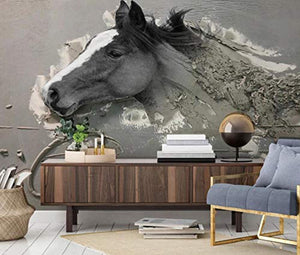 Wall Mural 3D Wallpaper Embossed Abstract Horse - EK CHIC HOME