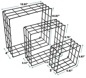 Sorbus Floating Square Shelves (Metal Square - Black) - EK CHIC HOME