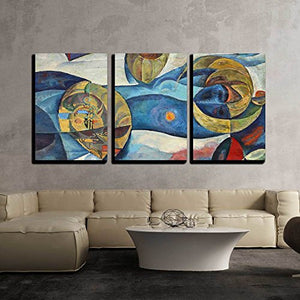 3 Piece Canvas Wall Art - The Art of Abstraction -Stretched and Framed Ready to Hang - 16"x24"x3 Panels - EK CHIC HOME