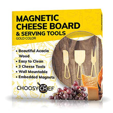 Load image into Gallery viewer, Magnetic Cheese Board &amp; Utensils (Brushed Gold) - EK CHIC HOME