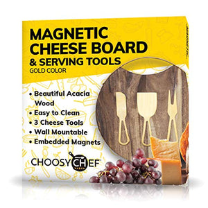 Magnetic Cheese Board & Utensils (Brushed Gold) - EK CHIC HOME