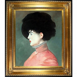 Irma Brunner (Woman in a Black Hat) by Manet with Regency Gold Frame and Gold Finish with Black Edge - EK CHIC HOME