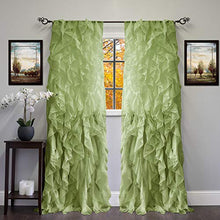 Load image into Gallery viewer, Sheer Voile Vertical Ruffled Window Curtain Panel  2 Piece - EK CHIC HOME