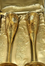 Load image into Gallery viewer, Set of 2 Silver &amp; Gold Plated Brass Champagne Flutes (9.5&quot;x 2.5&quot;) - EK CHIC HOME