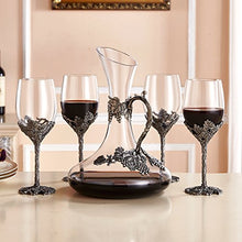 Load image into Gallery viewer, Wine Glasses Set of 5, Crystal Wine Glasses Set 4-Decanter with Enamels - EK CHIC HOME