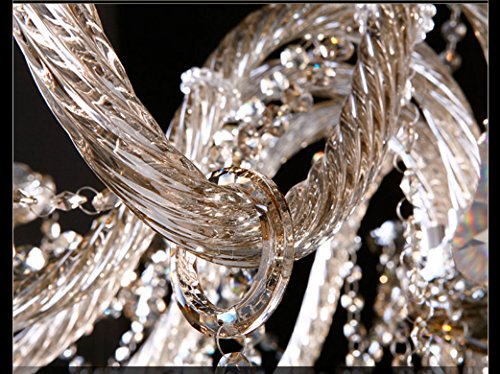 10 Lights Modern Luxurious Crystal Chandelier Candle Pendant Lamp 25.6 x 35.4 Inch - EK CHIC HOME