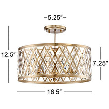 Load image into Gallery viewer, Tanz 16 1/2&quot; Wide Satin Brass Ceiling Light - EK CHIC HOME