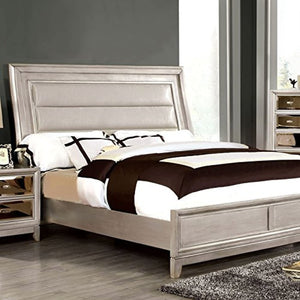 Contemporary Style Silver Finish King Size 6-Piece Bedroom Set - EK CHIC HOME