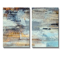 Load image into Gallery viewer, 2 Panel Canvas Wall Art - Abstract Grunge Color Composition - Gallery Wrap Ready to Hang x 2 Panels - EK CHIC HOME