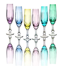 Load image into Gallery viewer, Handmade Crystal Cut Champagne Glasses-Set of 6 - EK CHIC HOME