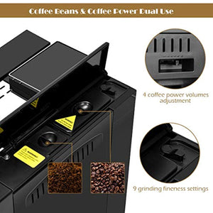 Super Automatic Espresso Machine-(Silver+ Black) - EK CHIC HOME